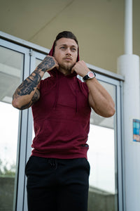 Mens Sleeveless Hoodie With Front Pockets