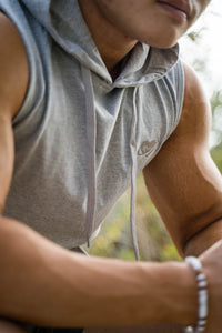 Mens Sleeveless Hoodie With Front Pockets