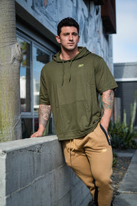 Mens Bodybuilding Oversized Short Sleeve Hooded Shirt - KARDIOMATTERS