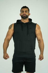 Mens Sleeveless Hoodie With Front Pockets - KARDIOMATTERS