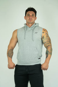 Mens Sleeveless Hoodie With Front Pockets