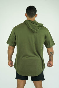 Mens Bodybuilding Oversized Short Sleeve Hooded Shirt - KARDIOMATTERS