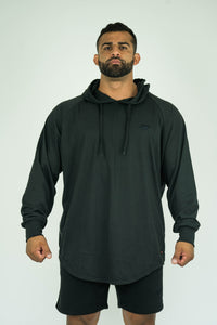 Mens Bodybuilding Oversized Full Sleeves Side Zip Hooded Shirt - KARDIOMATTERS